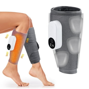 Leg Massager for Circulation, Air Compression Massager for Calf Foot Legs Muscle, 3 Modes 3 Intensities Leg Massager and Heat Calf Wraps Massager for All Size,Relief Leg Muscle Fatigue,2Pcs