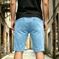 thumbnail image 4 of Mifsaly Mens Denim Shorts Elastic Waist Drawstring Relaxed Fit Jean Shorts Comfortable Lightweight Casual Summer Everyday Wear Clothes Light Blue,XXS, 4 of 6