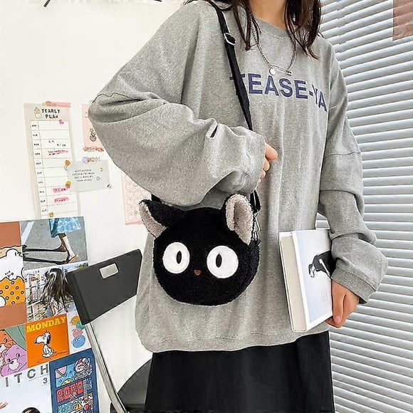 Bolsa de ombro de pelcia para mulheres, bolsas estilo japons, bolsa tiracolo, carteira pequena para telefone