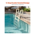 thumbnail image 2 of KFFKFF Swimming Pool Ladder, 75°Inclined 5-Step Double Handrails Stair, Non-slip Heavy Duty Steps, Load Capacity 300 lb, for 48-54 In Inground & Above-ground Pools, 2 of 9