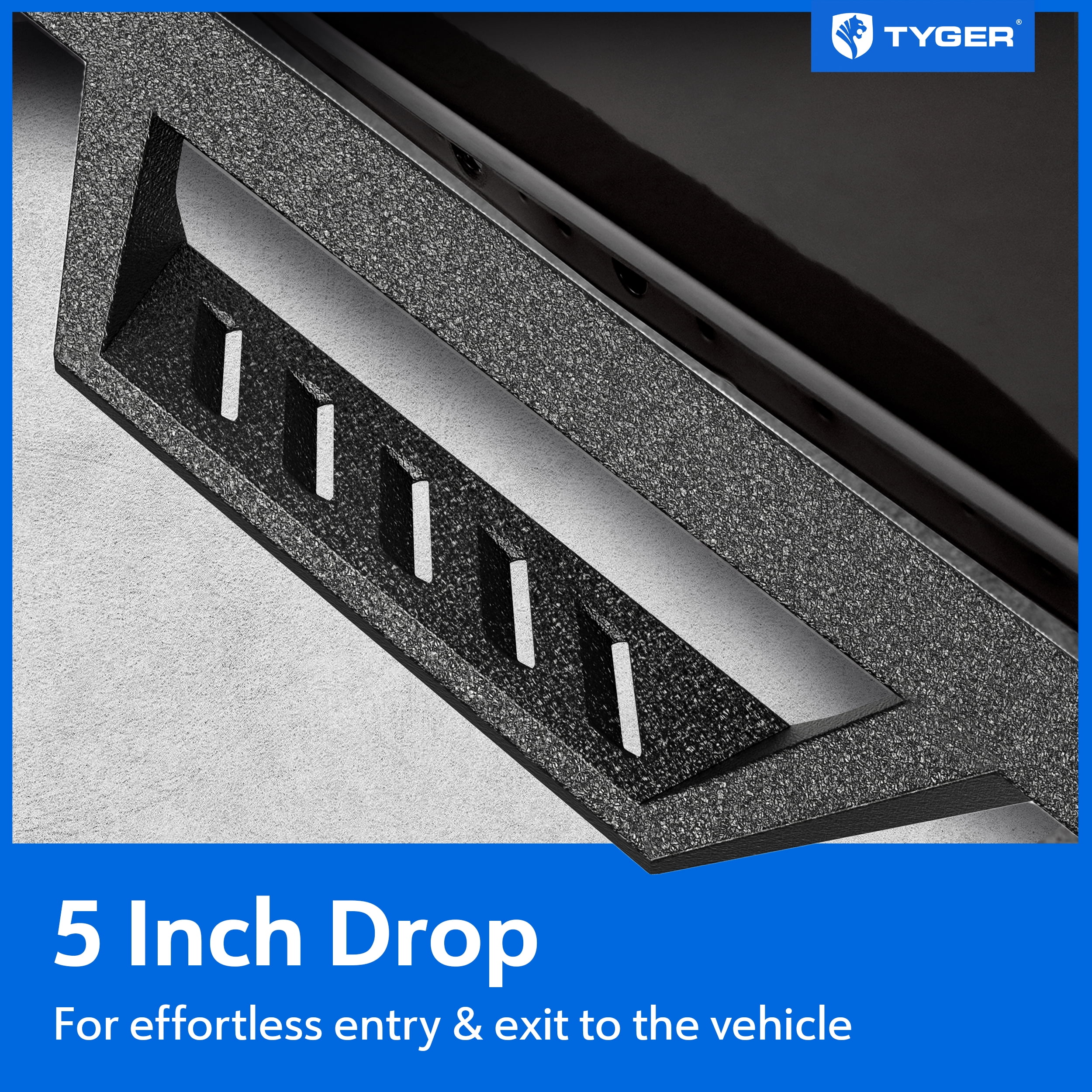 Tyger Auto LanderX Running Board Compatible with 2015-2026 Ford F-150; 2022-2026 F-150 Lightning; 2017-2026 F-250 F-350 SD | Supercrew Cab | TG-LX3F82368 | Drop Step Side Step Rail Nerf Bars