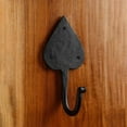 thumbnail image 2 of Renovators Supply Bathroom Hooks for Hanging Bathroom Towel Holder 5.3" Black Spade Shaped Cast Iron Towel Hooks for Bathrooms w/Screws, 2 of 8