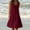 Wine, variant on Danhjin Summer Dresses for Women Casual Solid Color Sleeveless Hem Flowy Tiered Beach Party Midi Dress