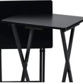 thumbnail image 5 of YEXJ Rectangle Folding Portable TV Snack Serving Tray Table, Solid Wood Construction ，2 Piece Set-Black, 5 of 8