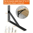 thumbnail image 2 of 12-Pack Heavy Duty Shelf Bracket 11 Inch, Wall Fit for 11-16 Inch Floating Shelves, L Brackets with 90 Degree Triangle, 250 LBS Max Load, Black, 2 of 6