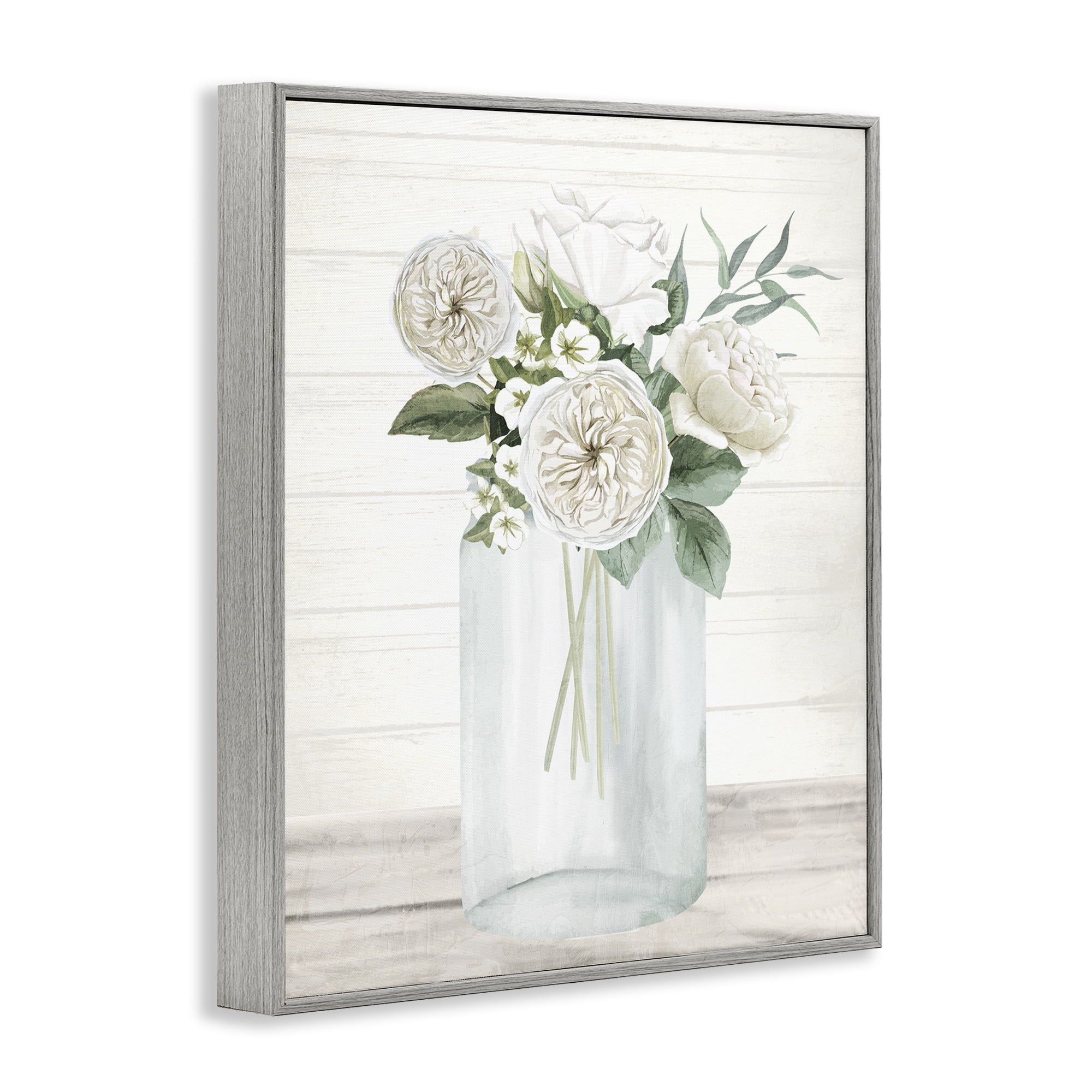 Stupell Industries Elegant Patience Bouquet Gray Framed Giclee Art, design by Kim Allen