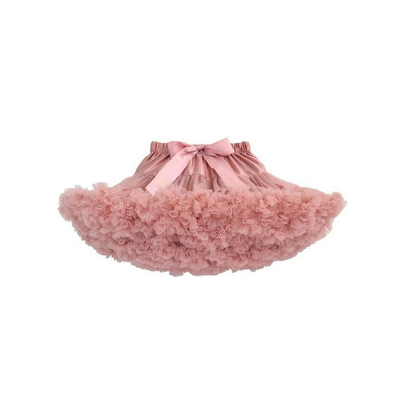 0-10 Years Baby Girls Tutu Skirt Solid Color Princess Tulle Skirt with Bowkot