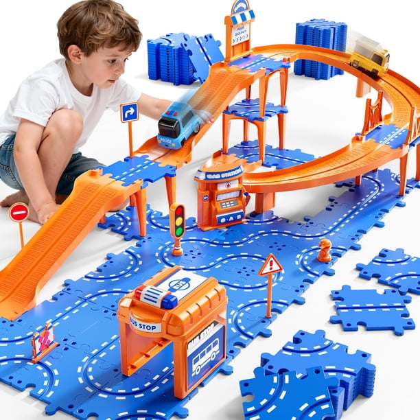 Set de Pista de Carreras de Puzzle NIPLOOOW 57 Piezas Juguete para Niños