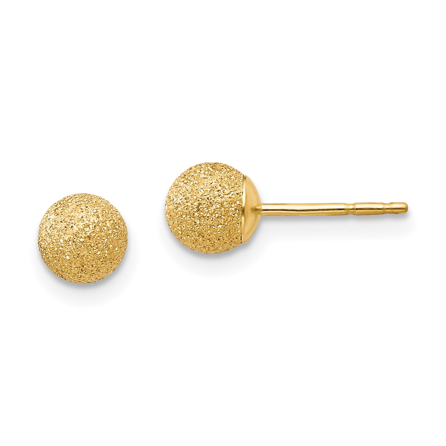 14k Yellow Gold Madi K Diamond-cut Childrens Music Note Post Earrings