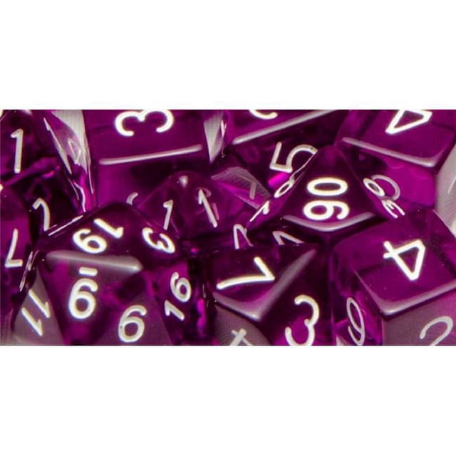Role 4 Initiative R4I50113-7C Dé Polyédrique Translucide & 44; Violet Foncé & Blanc - Lot de 7