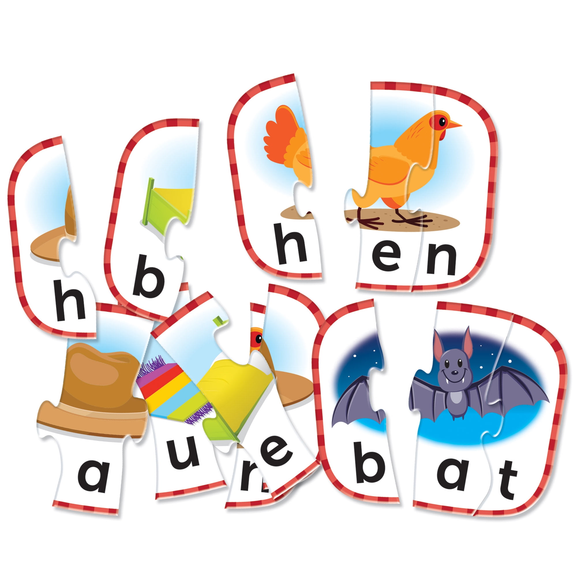 Learning Resources 3-Letter Word Puzzle Cards Kindergarten Readiness Boys Girls Age 3 and Up