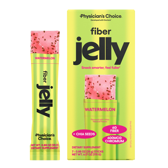 Physician's Choice Fiber Jelly Sticks for Fullness & Digestion - Watermelon - 7 Sticks