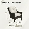 thumbnail image 5 of EAGLE PEAK Azure Bay 2 Pieces Patio Wicker Chairs, Outdoor Club Chair Weather Resistant Rattan Furniture with Beige Cushions, 5 of 9