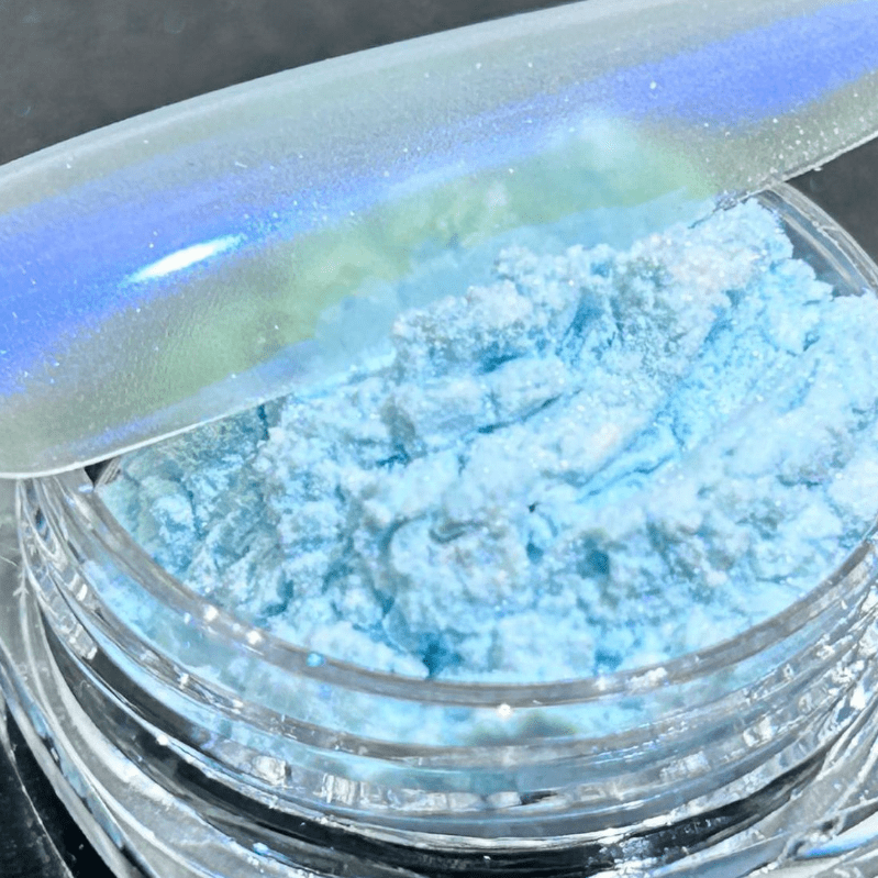 suxuMhao Chrome Nail Powder, Decoration, 1 Piece 10g Light Blue, Aurora Nail Powder, Iridescent Nail Powder, Holographic Nail Powder, Pearl Nail Powder, Shimmer Chrome,Easy to Apply