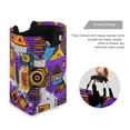 thumbnail image 3 of Yayeee Freestanding Laundry Hamper with Handle Collapsible Large Storage Basket for Clothes, Purple Simple Triangles, 3 of 7