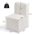 thumbnail image 3 of DyFun Upholstered Linen Dining Chair Set of 4 with Wheels, No Assembly Required, Modern Armless Accent Chair for Dining Room or Kitchen (Beige,Style C), 3 of 10