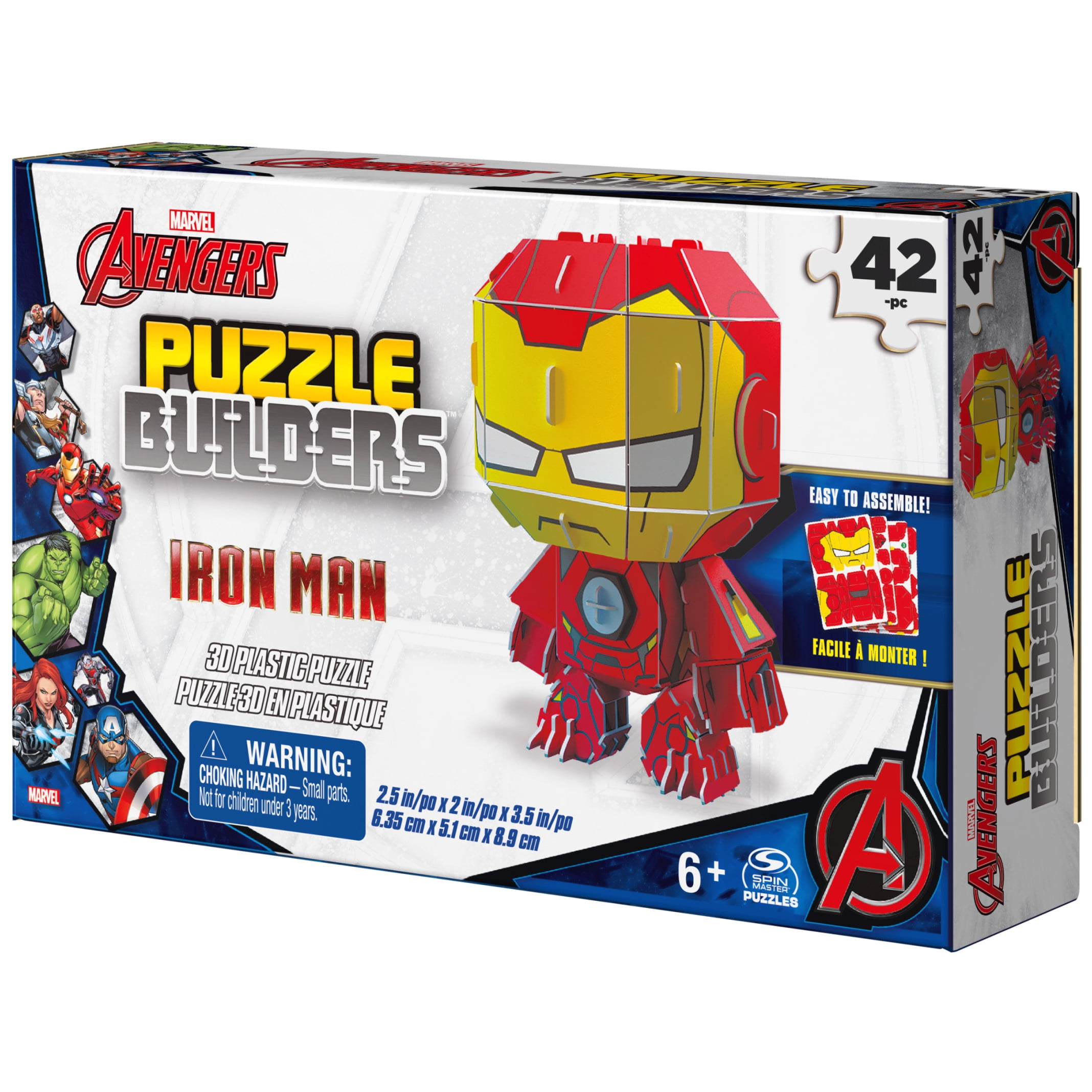 Marvel Avengers, Puzzle Builders Iron Man 42-Piece, for Ages 6 and