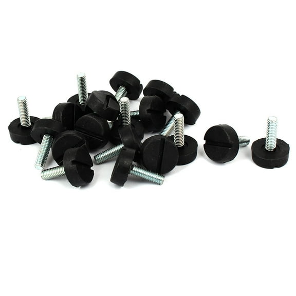 20mm Dia Plastic Base Thread Stem Adjustable Leveling Foot Furniture Glide 20Pcs
