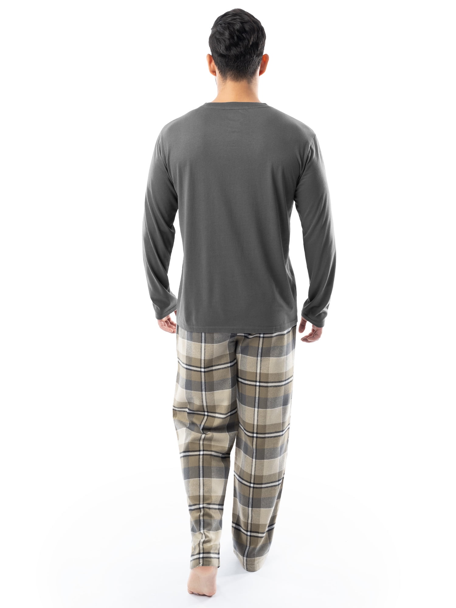 Fruit of the Loom Men's Jersey Knit Top and Flannel Pajama Pants Set, 2-Piece, Sizes S-5XL