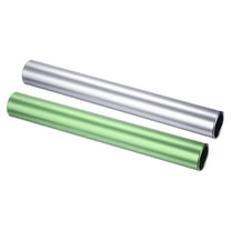 Uxcell Relay Track Batons Aluminum Alloy Tube Race Athletics Stick Green, Silver 2 Pack