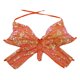 thumbnail image 3 of Top corto de vendaje de mariposa Yinane con lentejuelas brillantes naranja, 3 of 8
