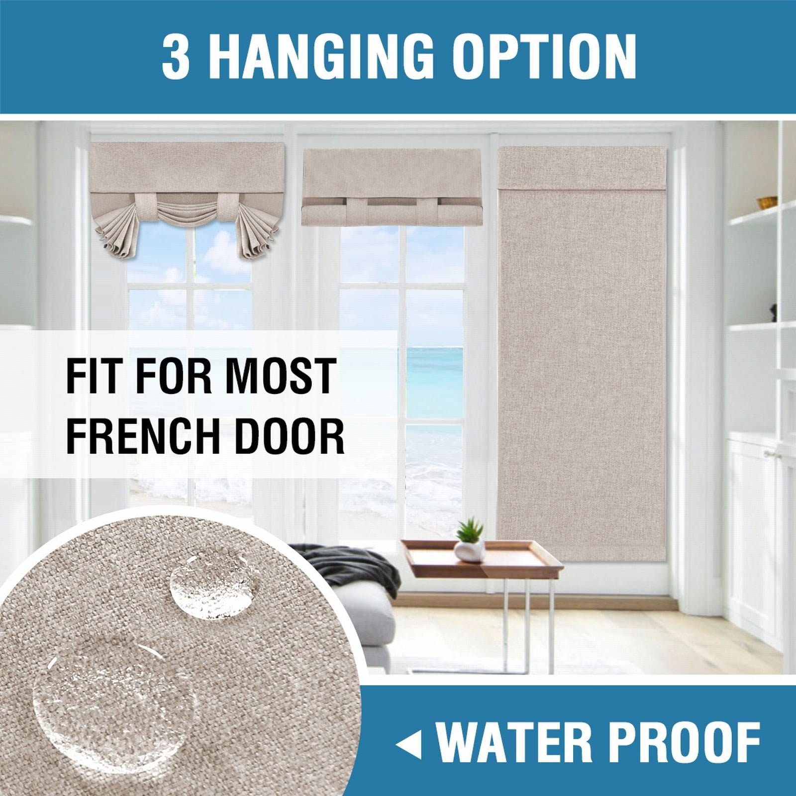 26x40 Inch 1Pcs Door Curtains Linen Textured Privacy Door Blinds Adhesive Curtain Darkening Window Curtains for Bedroom Home Framed Textiles Decor Home for Home Office Farmhouse Bathroom Decorations