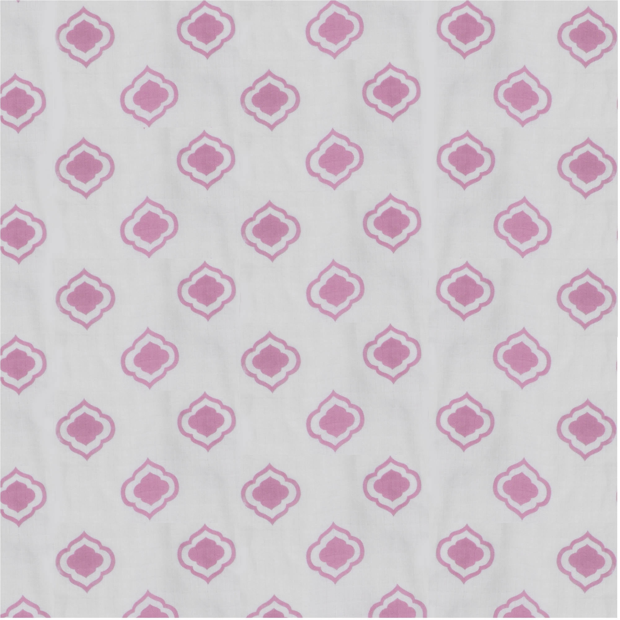 Bacati - Morocan Tiles Crib/Toddler Bed Fitted Sheets 100% Cotton Muslin 2 Pack, Pink