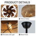 thumbnail image 4 of Chords Attic 18" 6-Light  Boho Ceiling Fan with Lights and Remote Control, Farmhouse Ceiling Fan with Natural Jute Rope Woven Drum Shade for Bedroom, Living Room, Patio, 4 of 8