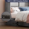 thumbnail image 3 of ZAFLY Solid Wood Queen Size Murphy Chest Bed, Convertible Wall Bed into Cabinet with Drawer and Usb Charging Station for Apartment/Bed Room, Gray, 3 of 8