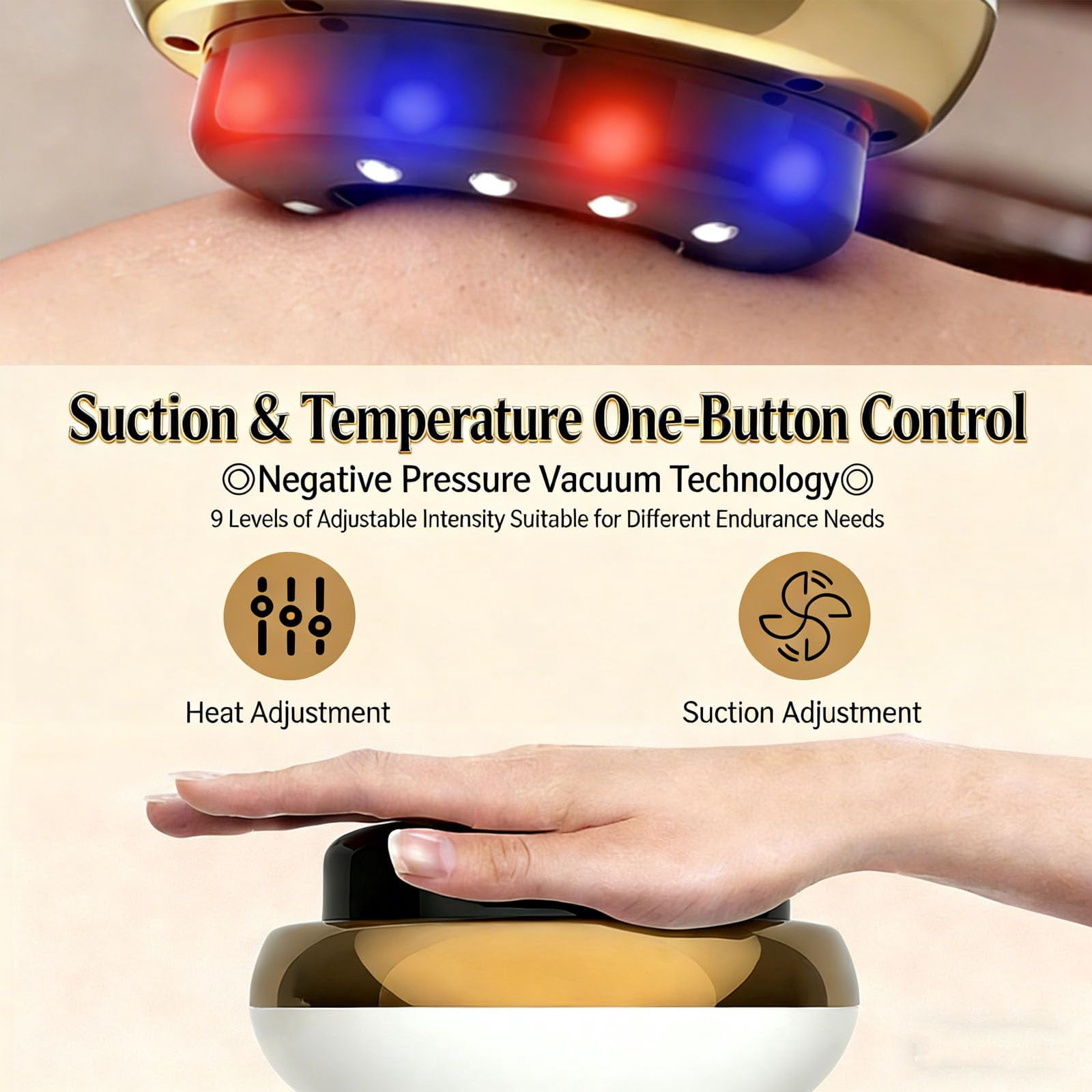 High-Quality 4-in-1 Red Light Cellulite Massager, Anti-Cellulite Suction Cupper for Leg Abdomen Back Arms Glutes, Firmer Smoother Toned Skin in 1 Week