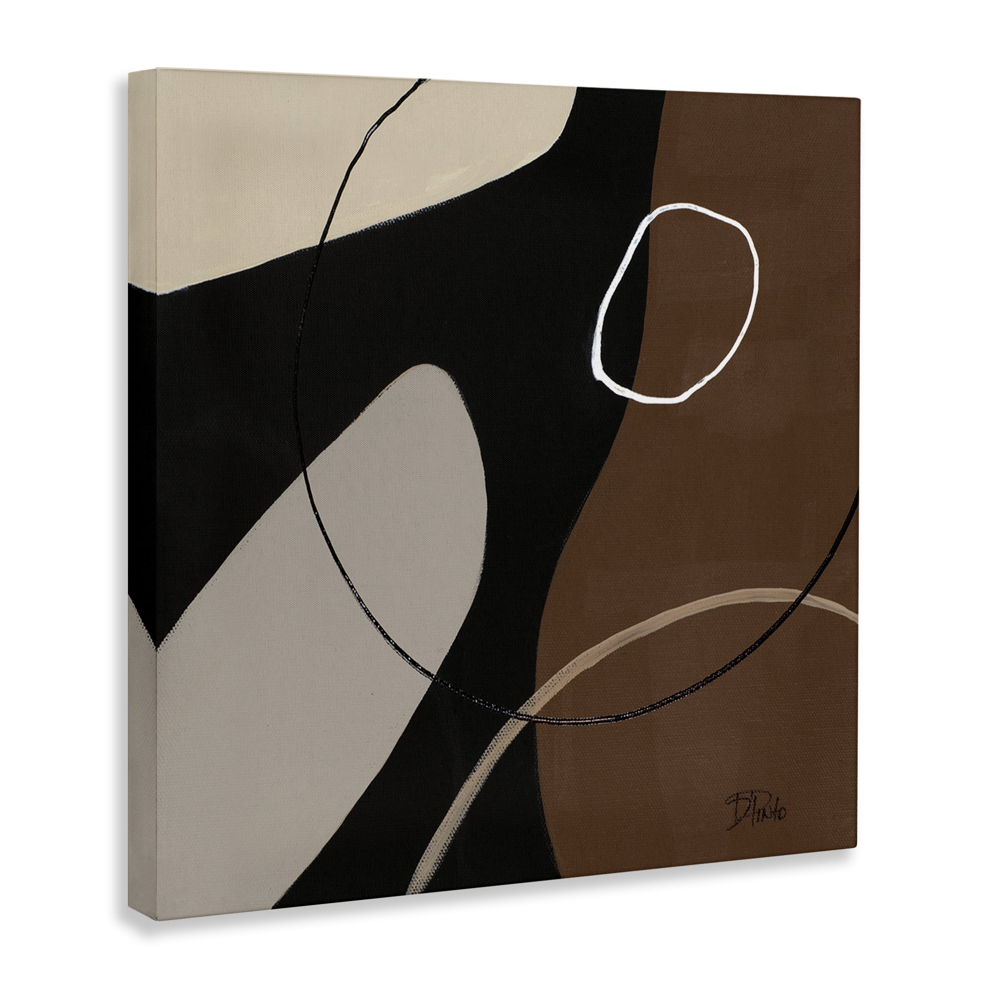 Stupell Industries Minimal Project Shapes Abstract Painting Gallery Wrapped Canvas Art Print Wall Art, 30 x 30
