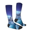 thumbnail image 4 of Lsque Night At Lake Aurora 1 Printed Crew Socks Men's Women's LightWeight Thin Casual Calf Socks ,Knee High Socks,Cotton Socks, 4 of 9