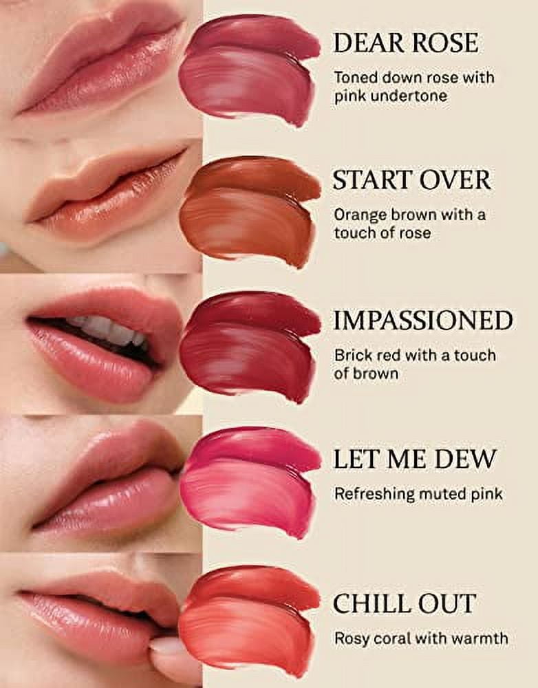 HINCE Mood Enhancer Lip Glow, Moisturizing Lip Balm with Shea Butter & Sweet Almond, Non-Sticky and Long-lasting Tinted Lip Tint with Buttery Balm Texture for Neutral Color 0.2oz. (CHILL OUT)