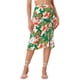 thumbnail image 1 of Faldas hawaianas para mujeres INSPIRE CHIC 2024, falda tropical con fruncido frontal y abertura en S, verde, para la playa de verano, 1 of 6