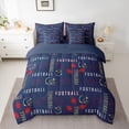 thumbnail image 2 of Homewish Rugby Sport 7-Piece Twin Bedding Sets,Football Helmet Bedding Comforter Set,Red Blue Black Sheet Sets For Bosy Kids,Luxury Bedroom Decor Reversible, 2 of 8
