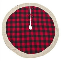 Saro Lifestyle 1786.R72R Buffalo Plaid Sherpa Christmas Tree Skirt