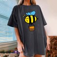 thumbnail image 1 of Pntutb Blusa de manga corta informal con estampado de festival de abejas para mujer Pntutb Pntutb-3592, 1 of 7