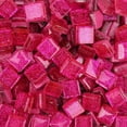 thumbnail image 4 of 100 piezas (aprox. 100 g/3,52 oz) de mosaicos de vidrio brillante con purpurina, 1 cm/0,39 pulgadas, cuadrados, 0,4 cm/0,15 pulgadas de grosor, materiales para manualidades de bricolaje, 4 of 5