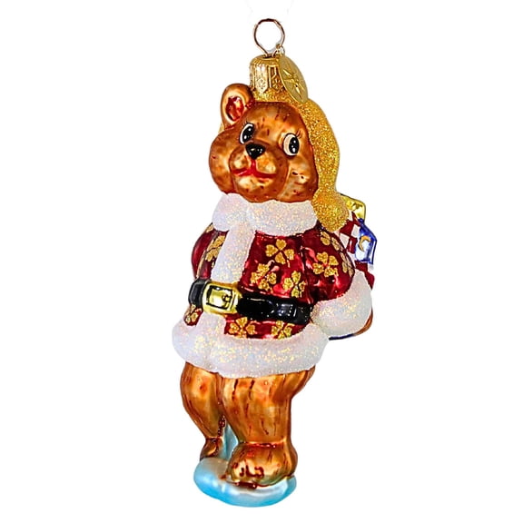 Christopher Radko Company 4.50In Gifts To Bear, Glass, Exclusive Bear Santa 12800