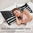 thumbnail image 5 of Black White Long Body Pillow Covers, Retro Stars Stripes Flag Shabby Chic Texture Soft Throw Pillow Cases with Invisible Zipper, Decorative Pillowcase Pillows Protectors for Sofa Bed Couch 20"x60", 5 of 9