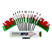 Pack of 12 4"x6" Wales Polyester Miniature Office Desk & Little Table Flags,1 Dozen 4"x 6" Welsh Small Mini Hand Waving Stick Flags