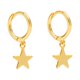 thumbnail image 1 of Pendientes colgantes de mujer pendientes de aro pequeños de estrella dorados, 1 of 5