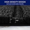 thumbnail image 6 of Subrtex Bathroom Rugs Non-Slip Chenille Soft Striped Plush Bath Mat (Black, 18"x48"), 6 of 8