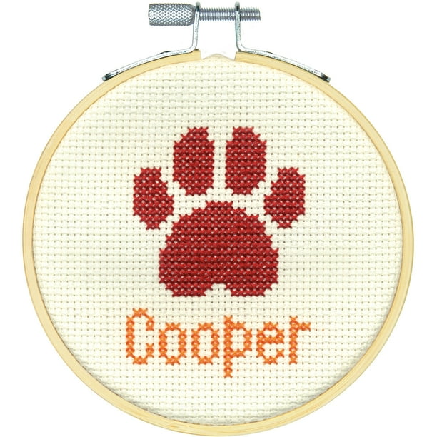 Dimensions Mini Counted Cross Stitch Kit 4"-Paw Print (14 ...
