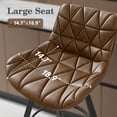 thumbnail image 5 of HomeZeer Bar Stools Set of 6, 26" Counter Height Bar Stools with Low Back and Footrest, PU Leather Upholstered Seat, Metal Legs Bar Chairs for Kitchen Island Dining, Brown, 5 of 12