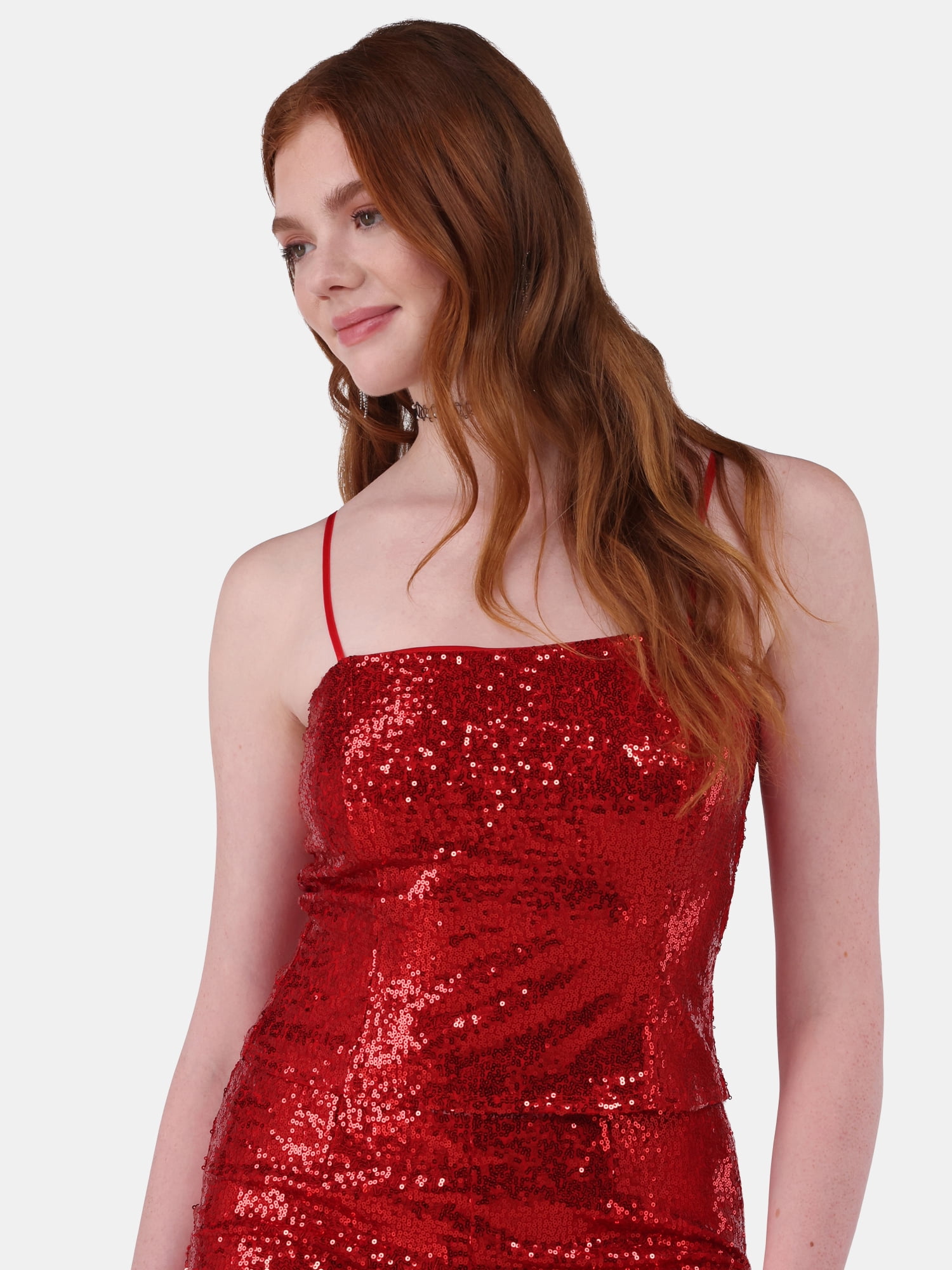 No Boundaries Sequin Crop Top & Flare Pants Set, 2-Piece, Women's