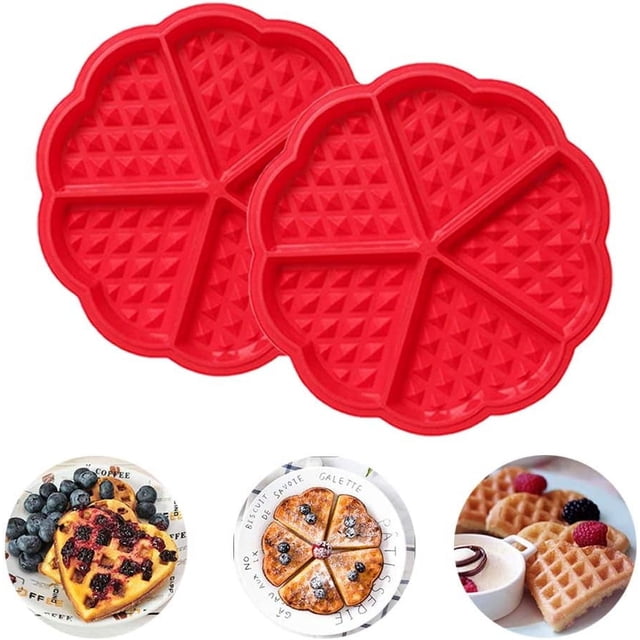 Non-Stick Silicone Belgian Waffle Maker, Creative Baking Accessories, Easy To Store Rolled, Heat Resistant From -40 To 230 Degrees Celsius, Perfect For Homemade Fluffy Belgian Waffles, 2Pcs