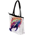 thumbnail image 3 of Whale Canvas Leather Mix Hand-Held Bag, Twill Sponge Jeanette Material, 30x10.5x39cm Dimensions, 3 of 5