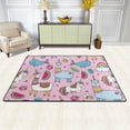 thumbnail image 3 of SKYSONIC Area Rug Pad Cute Unicorn Llamas On Pink Nursery Rugs Floor Mat for Kids Playing Room Living Room Bedroom, 72 x 48 inch, 3 of 6