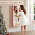 thumbnail image 2 of 43.5 ″ Pink Full Length Mirror with Storage, 3 Lights Adjustable & Wall/Door Mount | Space-Saving Cabinet for Bedroom, Closet or Entryway Jewellery Organizer, 2 of 18